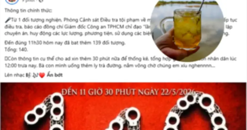 Ly trà đường miền Tây bất ngờ xuất hiện trên fanpage cảnh sát ma túy TP.HCM