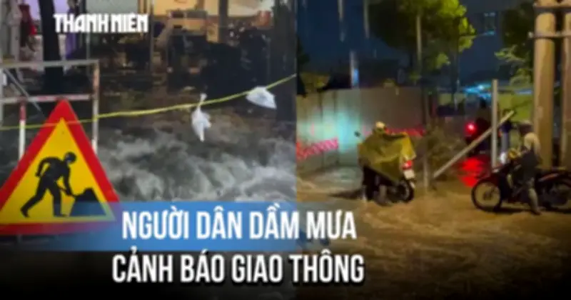 Mưa lớn biến công trình thành 'bãi người dân đạm mua cảnh báo'
