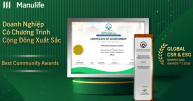 Manulife Việt Nam nhận giải thưởng quốc tế về phát triển bền vững năm 2025