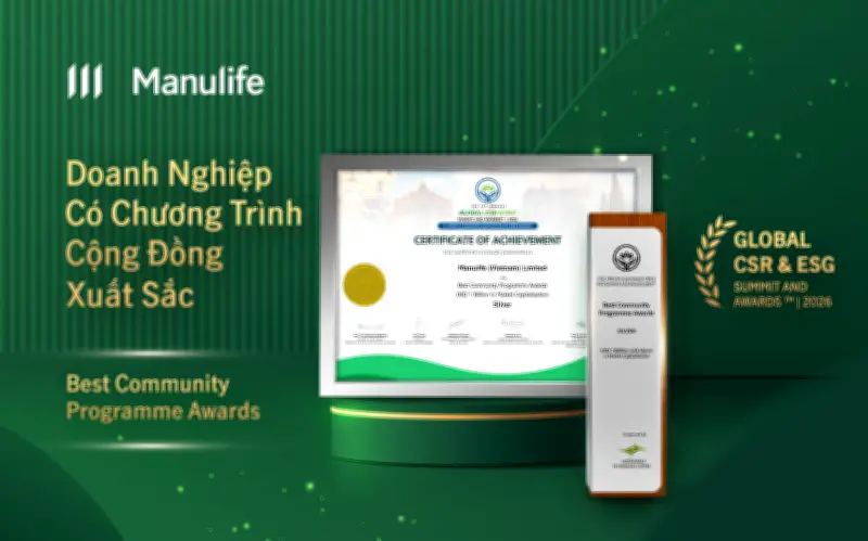 Manulife Việt Nam nhận giải thưởng quốc tế về phát triển bền vững