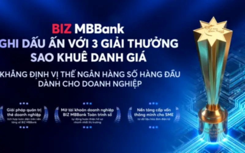 MB và BIZ MBBank giành 5 giải thưởng Sao Khuê 2026 nhờ đột phá số