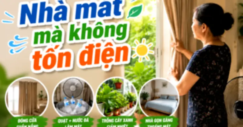 Mẹo chống nóng mùa hè: đóng kín cửa từ 10h sáng giúp giảm tiền điện