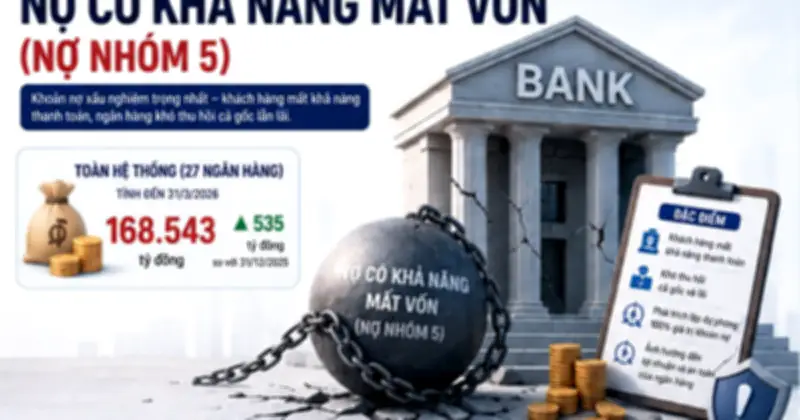 Nợ nhóm 5 ngân hàng tăng mạnh, Sacombank dẫn đầu với hơn 30.500 tỷ đồng