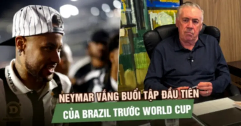 Neymar vắng buổi tập đầu tiên của Brazil vì chấn thương bắp chân