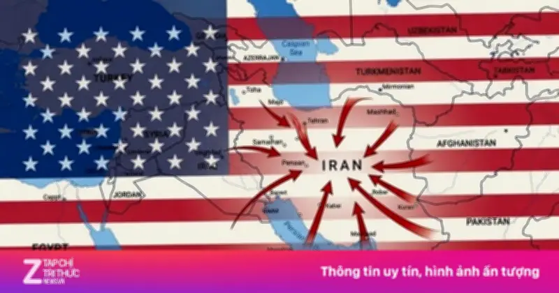 Ông Trump đăng bản đồ phủ cờ Mỹ, mũi tên chĩa vào Iran trên Truth Social