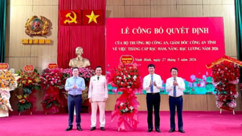 Ninh Bình: Thăng cấp Đại tá và điều động nhân sự Công an tỉnh