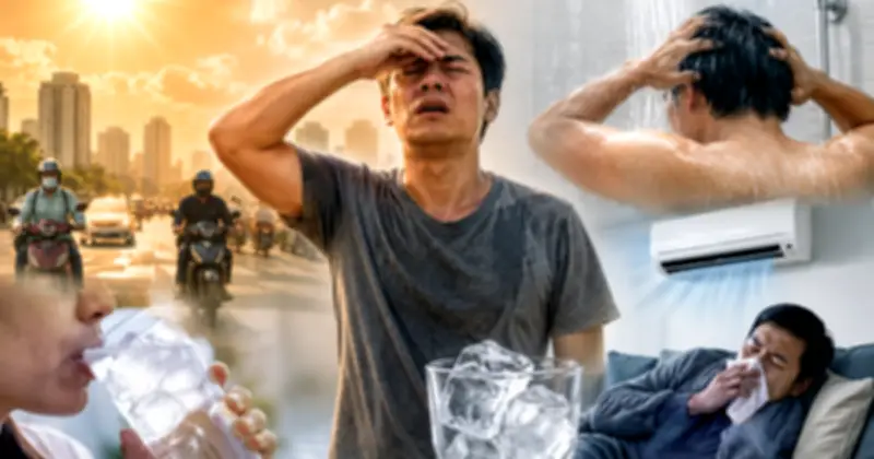 Nắng nóng đỉnh điểm: 5 cách giải nhiệt tưởng đúng nhưng hại tim mạch
