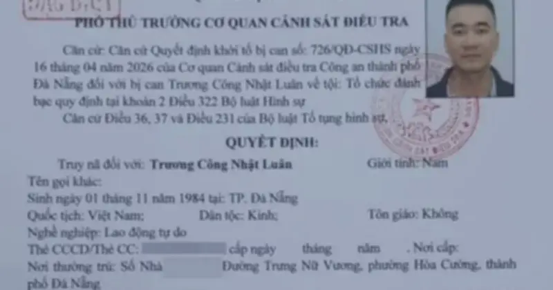 Đà Nẵng truy nã đặc biệt trùm cá độ bóng đá 350 tỉ đồng