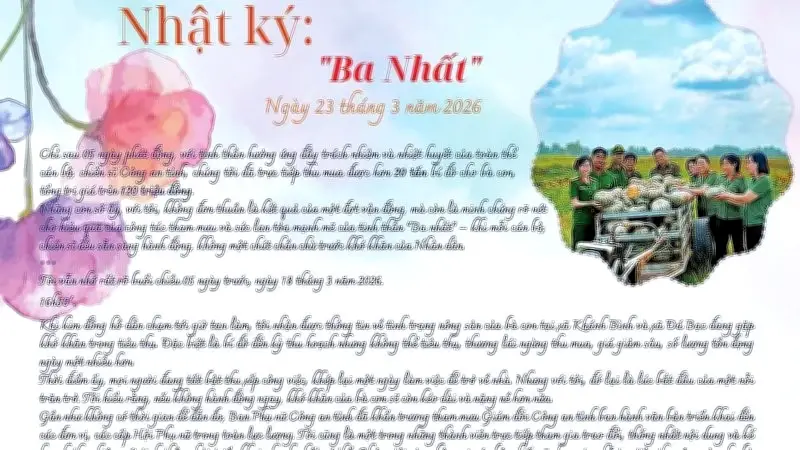 Phong trào viết 'Nhật ký Ba nhất' của phụ nữ Công an Cà Mau lan tỏa giá trị nhân văn