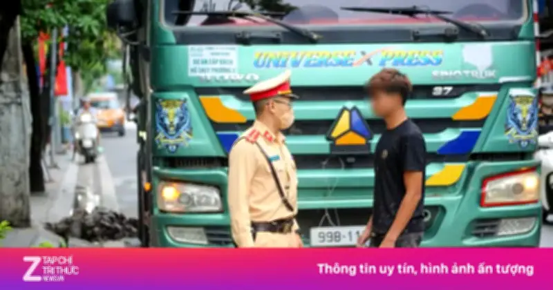 Phạt gần 35 triệu đồng tài xế xe tải làm rơi vãi bùn đất trên phố Láng Hạ