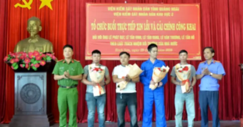 Quảng Ngãi: Xin lỗi công khai 5 người bị hàm oan trong vụ án cướp tài sản