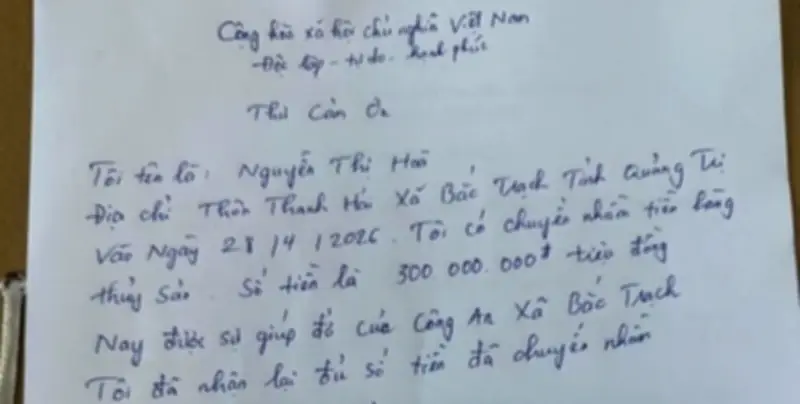 Quảng Trị hỗ trợ người dân nhận lại 300 triệu đồng chuyển khoản nhầm