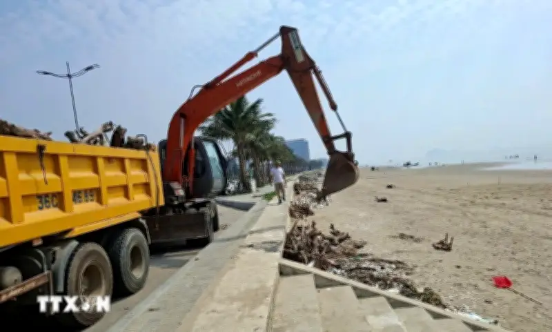 Rác thải tại bãi biển Hải Tiến đã được dọn sạch, sẵn sàng đón khách du lịch