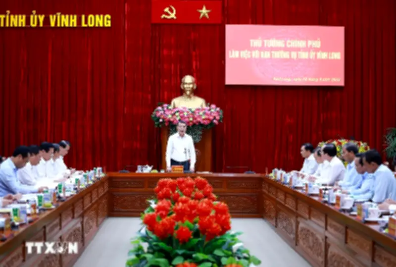 Thủ tướng Lê Minh Hưng làm việc với Ban Thường vụ Tỉnh ủy Vĩnh Long