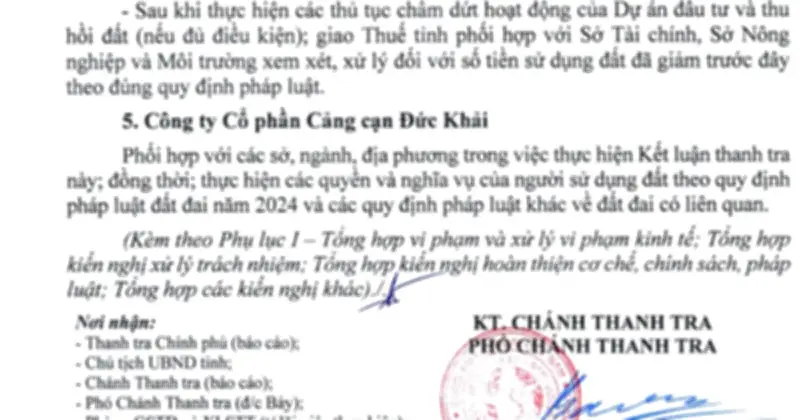 Thanh tra Lâm Đồng kiến nghị chấm dứt dự án cảng cạn IDC Đức Khải sau 15 năm bỏ hoang