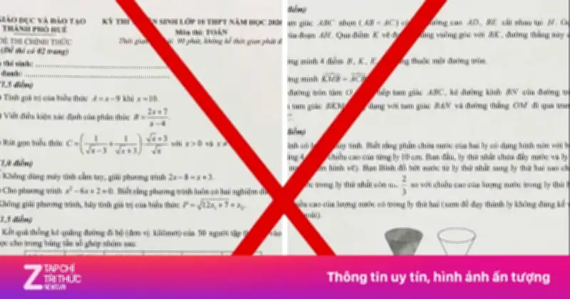 Thực hư đề thi Toán lớp 10 tại Huế có tổng điểm 11 gây xôn xao