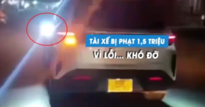 Tài xế ô tô lắp thêm đèn sáng gây chói mắt bị phạt 1,5 triệu đồng