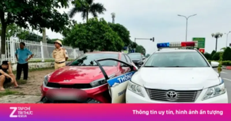 Tài xế vi phạm nồng độ cồn, tông xe CSGT tại Thái Nguyên