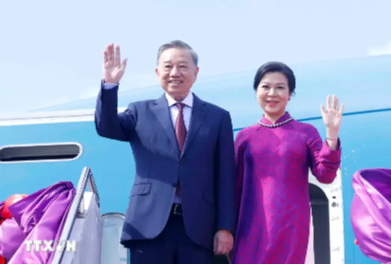 Tổng Bí thư, Chủ tịch nước Tô Lâm và Phu nhân rời tỉnh Udon Thani đến Bangkok