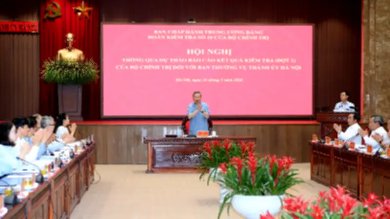 Tổng Bí thư Tô Lâm chủ trì hội nghị kiểm tra Thành ủy Hà Nội