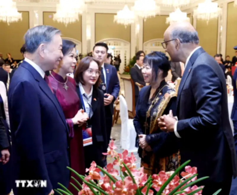 Tổng thống Singapore và phu nhân chủ trì tiệc chiêu đãi Tổng Bí thư, Chủ tịch nước Tô Lâm và phu nhân