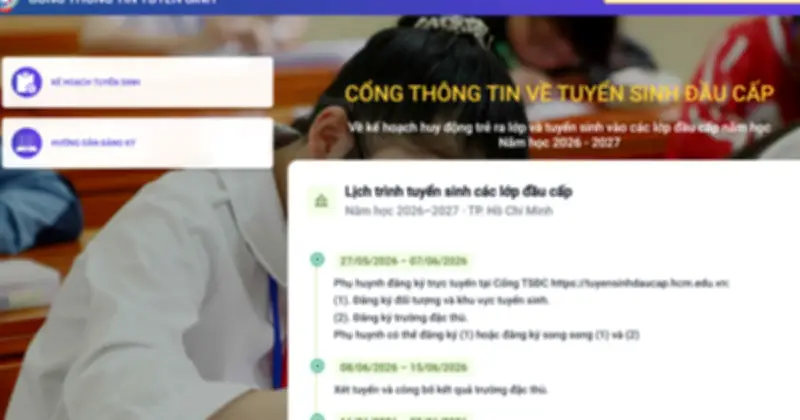 TP.HCM mở cổng tuyển sinh đầu cấp lớp 1, lớp 6 trực tuyến