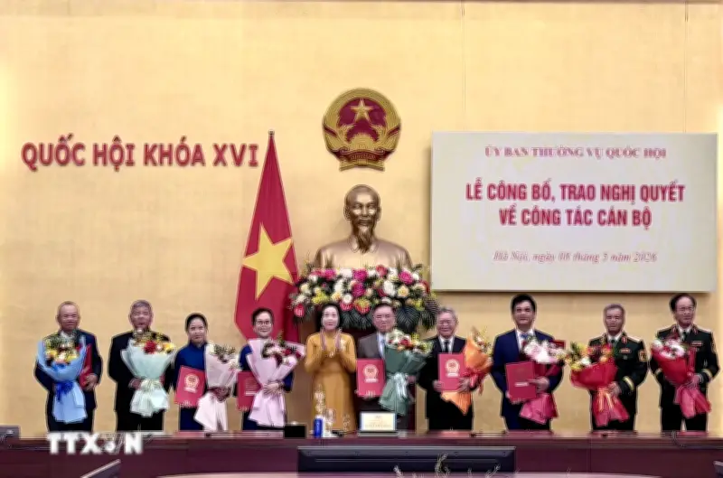 Trao nghị quyết nghỉ hưu cho các đại biểu Quốc hội chuyên trách