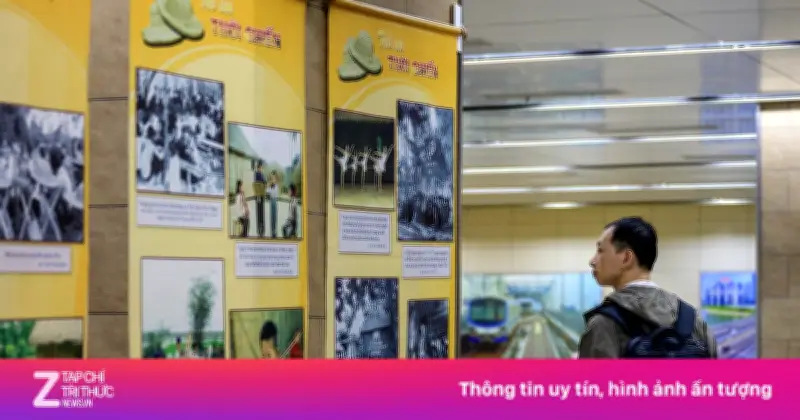 Triển lãm 'Trẻ em thời chiến' lần đầu tiên tại ga metro TP.HCM thu hút đông đảo người dân
