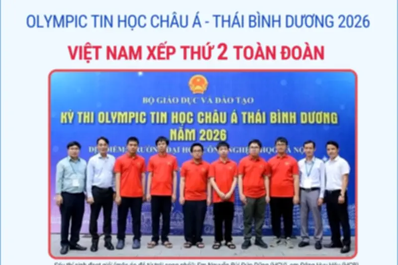 Việt Nam xếp thứ 2 toàn đoàn tại Olympic Tin học châu Á - Thái Bình Dương 2026