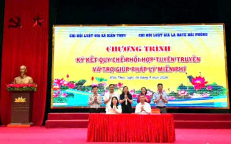 Xã Kiến Thụy ký kết phối hợp trợ giúp pháp lý miễn phí cho người dân