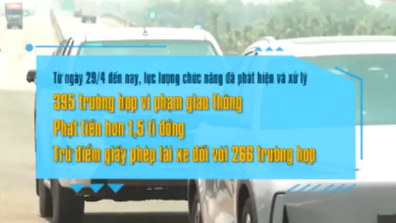 Xử lý gần 400 phương tiện vi phạm trên cao tốc qua Quảng Ngãi - Gia Lai