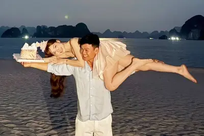 Hòa Minzy đón sinh nhật tuổi 31 cùng chồng sắp cưới bên bờ biển Hạ Long