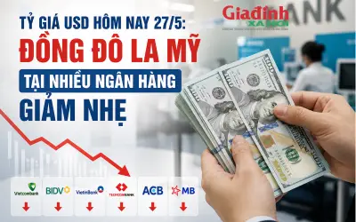 Tỷ giá USD hôm nay 27/5: Đô la Mỹ tại nhiều ngân hàng giảm nhẹ, Vietcombank bán ra 26.393 đồng/USD