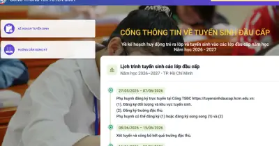 TP.HCM mở cổng tuyển sinh đầu cấp lớp 1, lớp 6 trực tuyến