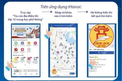 Tra cứu lộ trình tới điểm thi lớp 10 trên iHanoi cho học sinh
