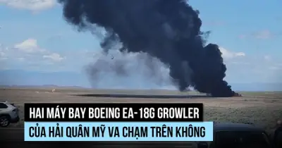 Xem 2 chiến đấu cơ tác chiến điện tử Hải quân Mỹ va chạm trên không