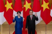 Chủ tịch Quốc hội Trần Thanh Mẫn đón Thủ tướng Nhật Bản Takaichi Sanae tại Nhà Quốc hội