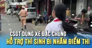 CSGT Đồng Nai dùng xe đặc chứng hỗ trợ thí sinh lớp 10 đi nhầm điểm thi