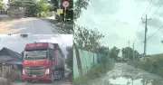 Dân bức xúc vì xe quá tải 'băm nát' đường Đê Bao, sạt lở ven sông