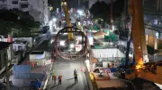 Hà Nội xuyên đêm cầu các cầu kiện robot đào hầm từ ga ngầm S12 lên mặt đất