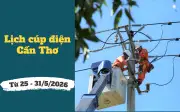 Lịch cúp điện TP Cần Thơ từ 25-31/5/2026: Cúp điện cả ngày dài nhiều khu dân cư