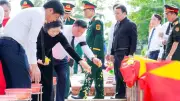 Đón 80 hài cốt liệt sĩ quân tình nguyện hy sinh tại Lào trở về quê hương