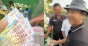 Nhân viên trại hòm ở Tây Ninh trúng 5 tờ độc đắc run rẩy khi nhận tiền