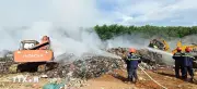 Quảng Trị nỗ lực dập tắt đám cháy kéo dài nhiều ngày ở khu rác Trường Thủy