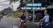 Thanh niên vượt đèn đỏ, thấy CSGT liền lùi xe về vạch