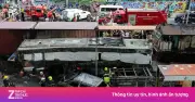 Thái Lan: Tàu hỏa đâm xe buýt gây cháy lớn, ít nhất 8 người chết