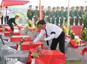 Thường trực Ban Bí thư dự lễ truy điệu, an táng hài cốt liệt sỹ tại Hà Tĩnh