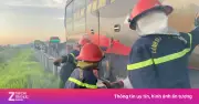 Xe khách giường nằm chở 33 người bốc cháy trên cao tốc Bắc - Nam, may mắn không thương vong