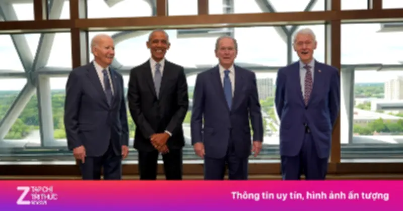 4 đời tổng thống Mỹ hội ngộ tại lễ khai trương Trung tâm Obama