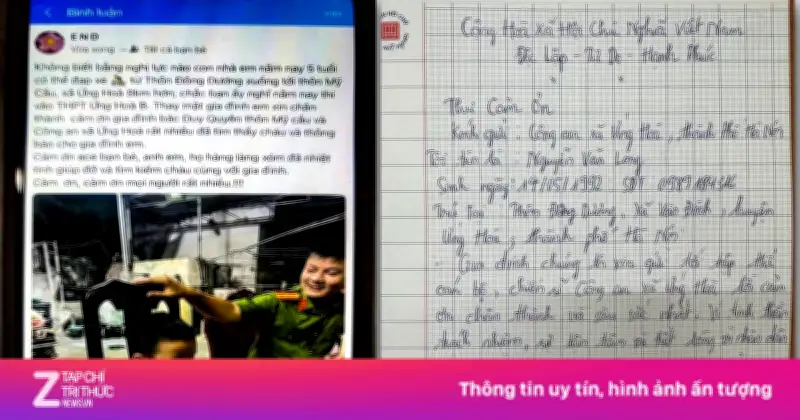 Bé trai 5 tuổi đạp xe 8km trong đêm tối, được công an và người dân cứu giúp